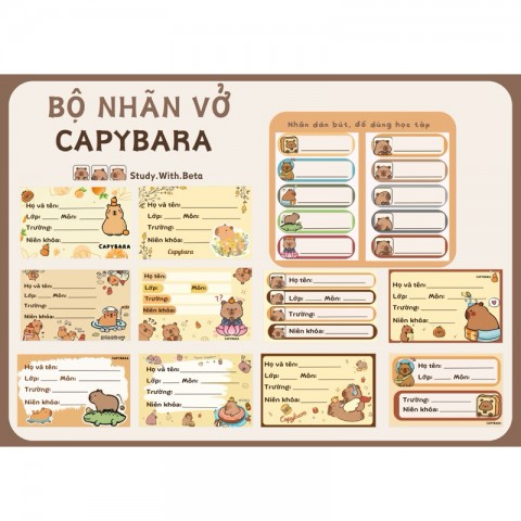 Nhãn vở hót trend CAPYBARA